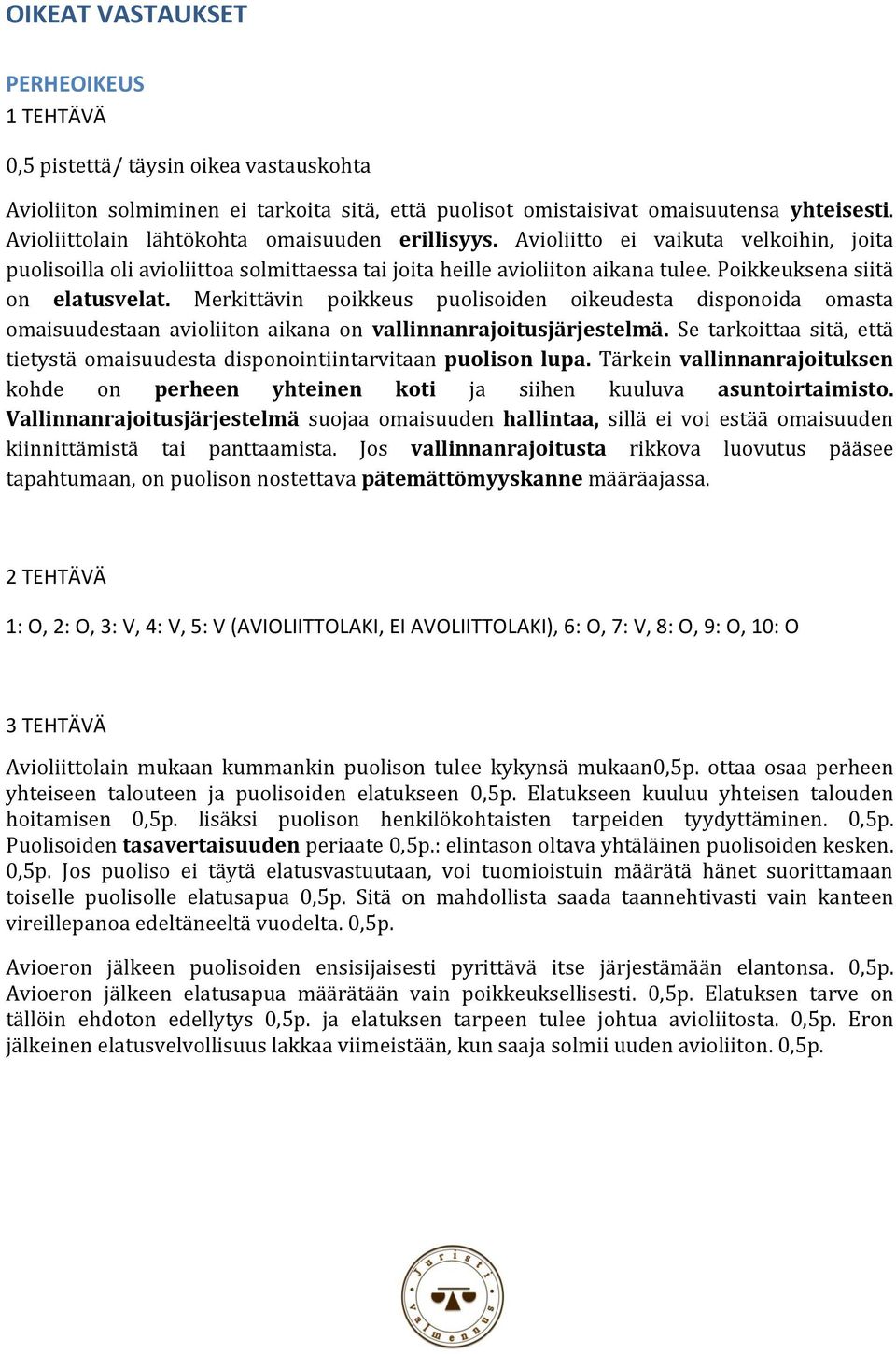 Poikkeuksena siitä on elatusvelat. Merkittävin poikkeus puolisoiden oikeudesta disponoida omasta omaisuudestaan avioliiton aikana on vallinnanrajoitusjärjestelmä.