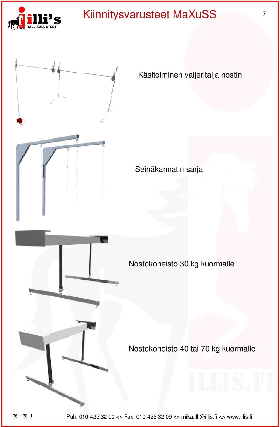 Seinäkannatin sarja Nostokoneisto 30