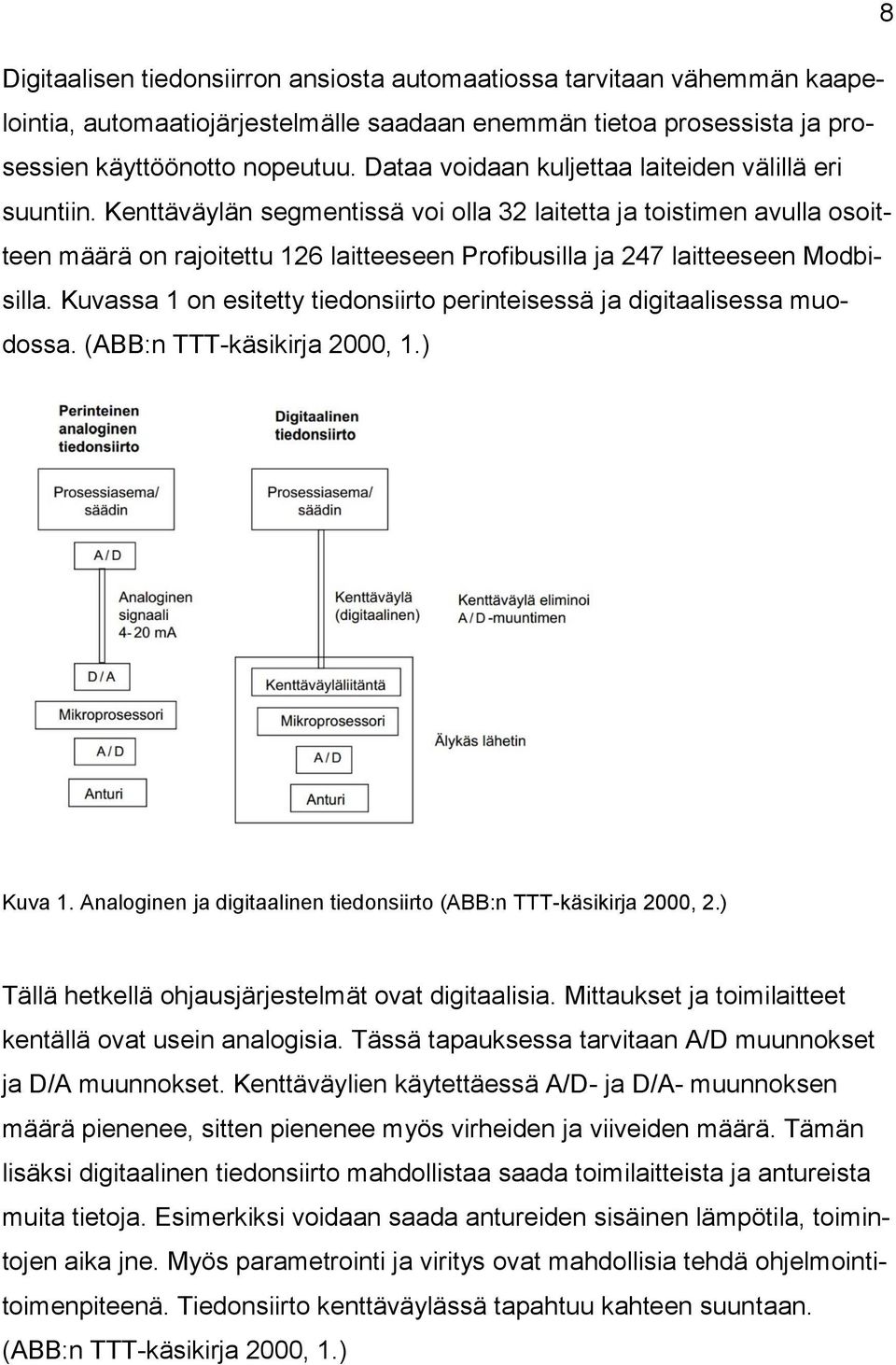 Kenttäväylän segmentissä voi olla 32 laitetta ja toistimen avulla osoitteen määrä on rajoitettu 126 laitteeseen Profibusilla ja 247 laitteeseen Modbisilla.