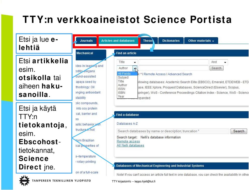 otsikolla tai aiheen hakusanoilla.