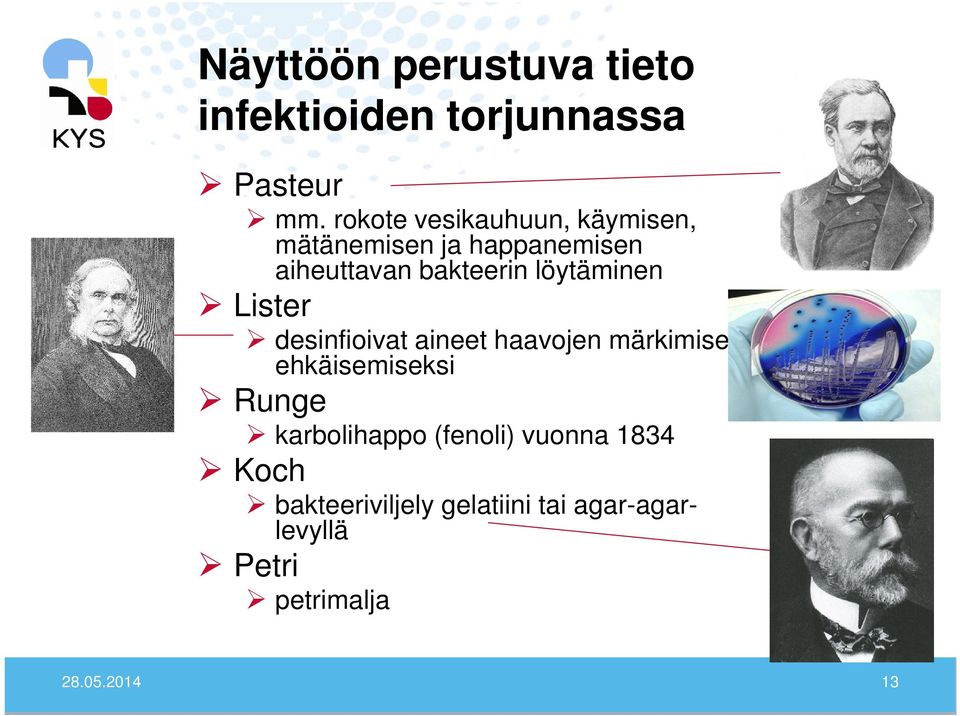 löytäminen Lister desinfioivat aineet haavojen märkimisen ehkäisemiseksi Runge