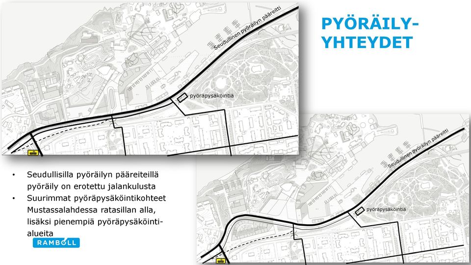 Suurimmat pyöräpysäköintikohteet Mustassalahdessa