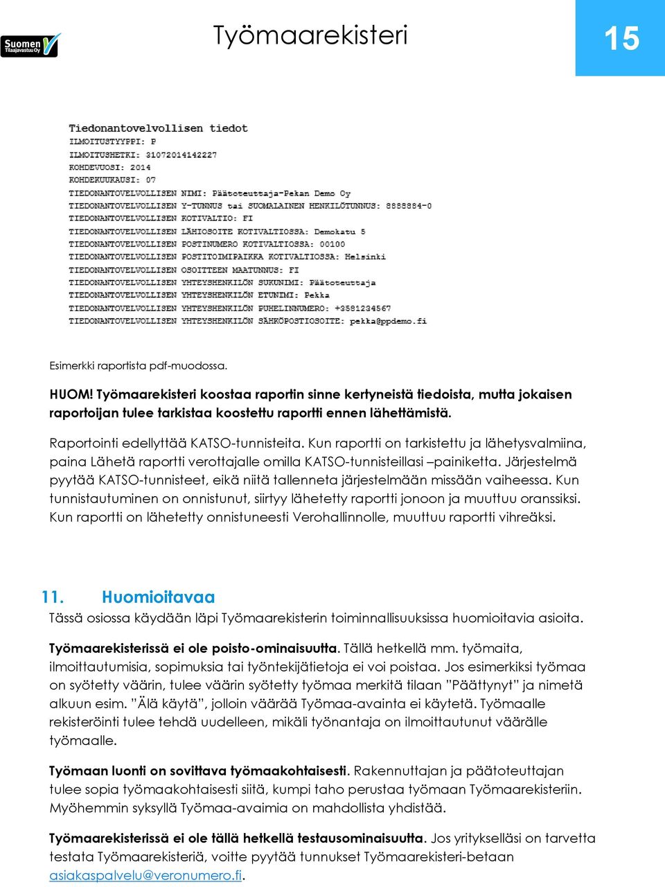 Kun raportti on tarkistettu ja lähetysvalmiina, paina Lähetä raportti verottajalle omilla KATSO-tunnisteillasi painiketta.