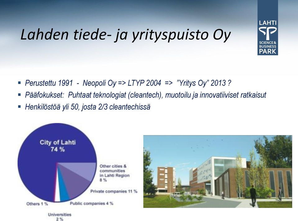 Pääfokukset: Puhtaat teknologiat (cleantech), muotoilu