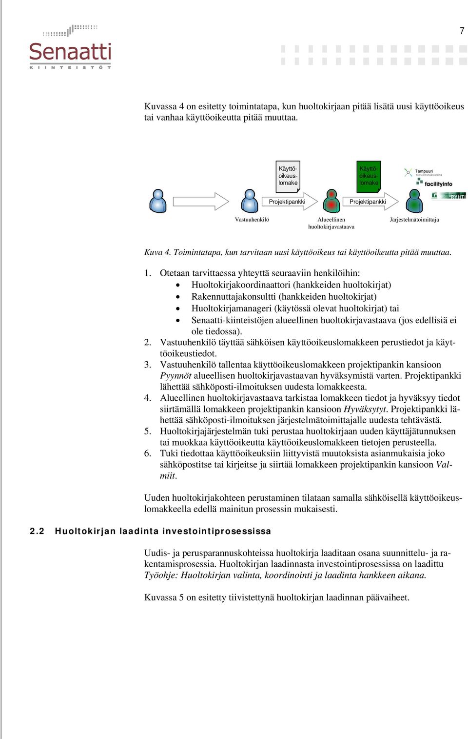 Toimintatapa, kun tarvitaan uusi käyttöoikeus tai käyttöoikeutta pitää muuttaa. 1.