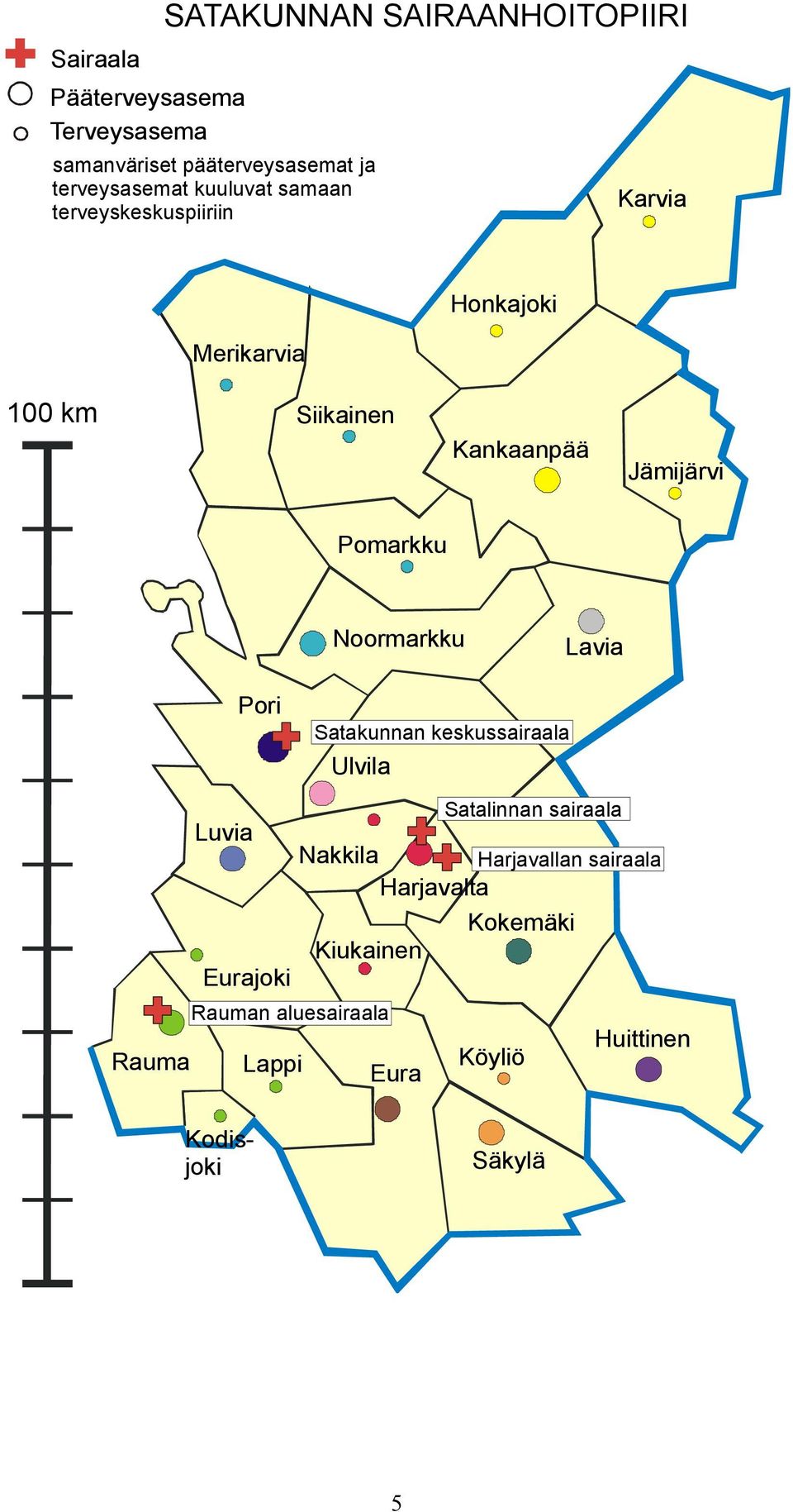 Jämijärvi Pomarkku Noormarkku Lavia Pori Satakunnan keskussairaala Ulvila Satalinnan sairaala Luvia Nakkila