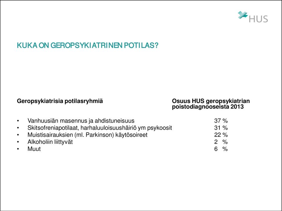 2013 Vanhuusiän masennus ja ahdistuneisuus 37 % Skitsofreniapotilaat,