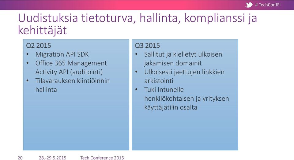 hallinta Q3 2015 Sallitut ja kielletyt ulkoisen jakamisen domainit Ulkoisesti