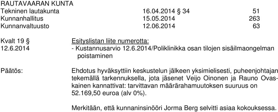 Kvalt 19 Esityslistan liite numerotta: 12.6.