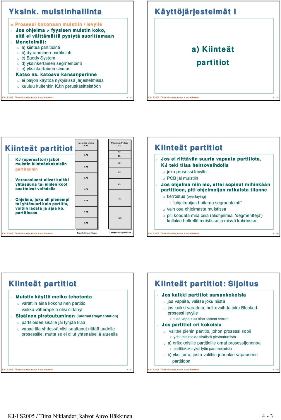 u c) Buddy System u d) yksinkertainen segmentointi u e) yksinkertainen sivutus Katso ns.