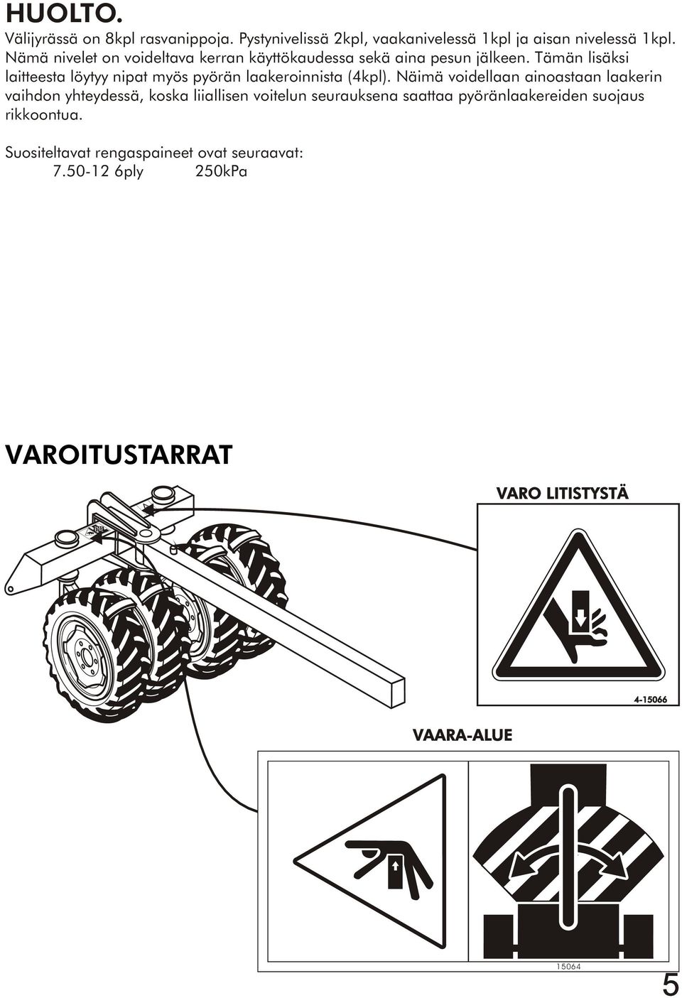 Tämän lisäksi laitteesta löytyy nipat myös pyörän laakeroinnista (4kpl).