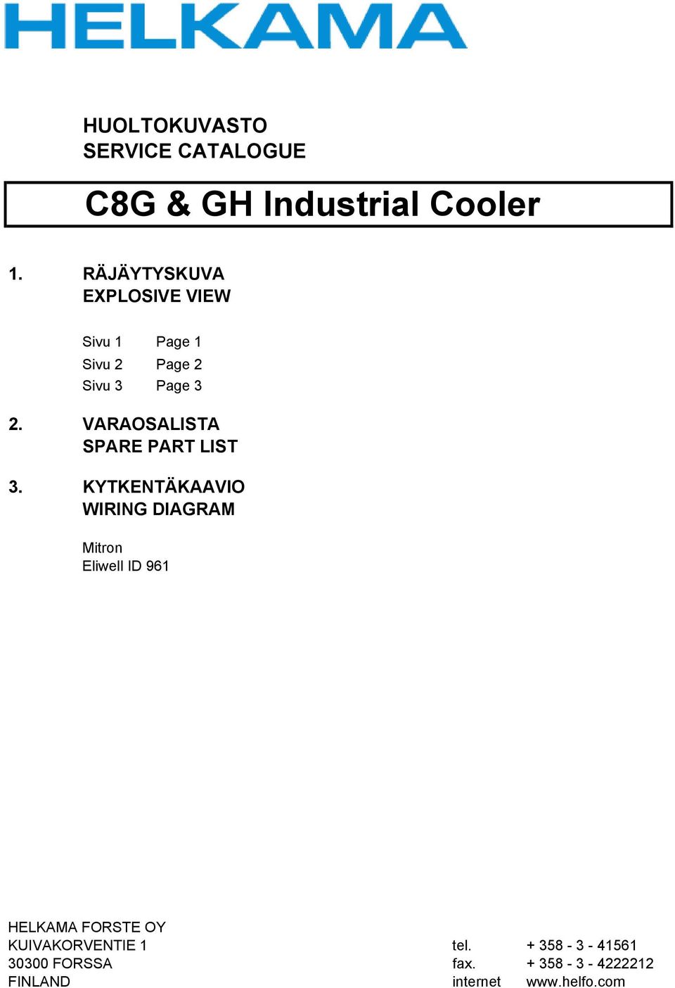 VARAOSALISTA SPARE PART LIST 3.