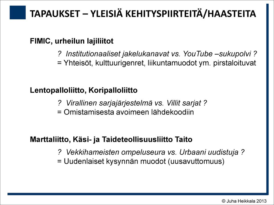 pirstaloituvat Lentopalloliitto, Koripalloliitto? Virallinen sarjajärjestelmä vs. Villit sarjat?