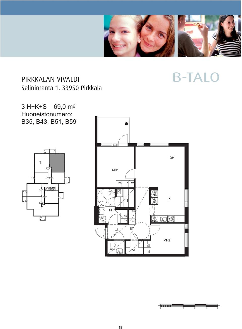 H+K+ 69,0 m 2 B35, B43, B51, B59 MH1