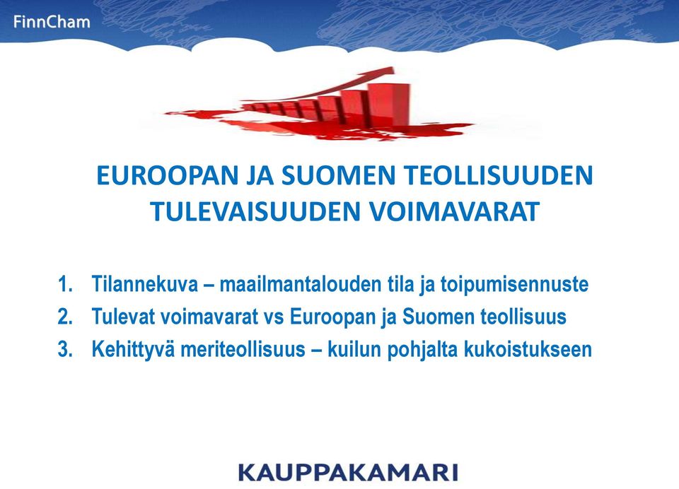 2. Tulevat voimavarat vs Euroopan ja Suomen teollisuus 3.