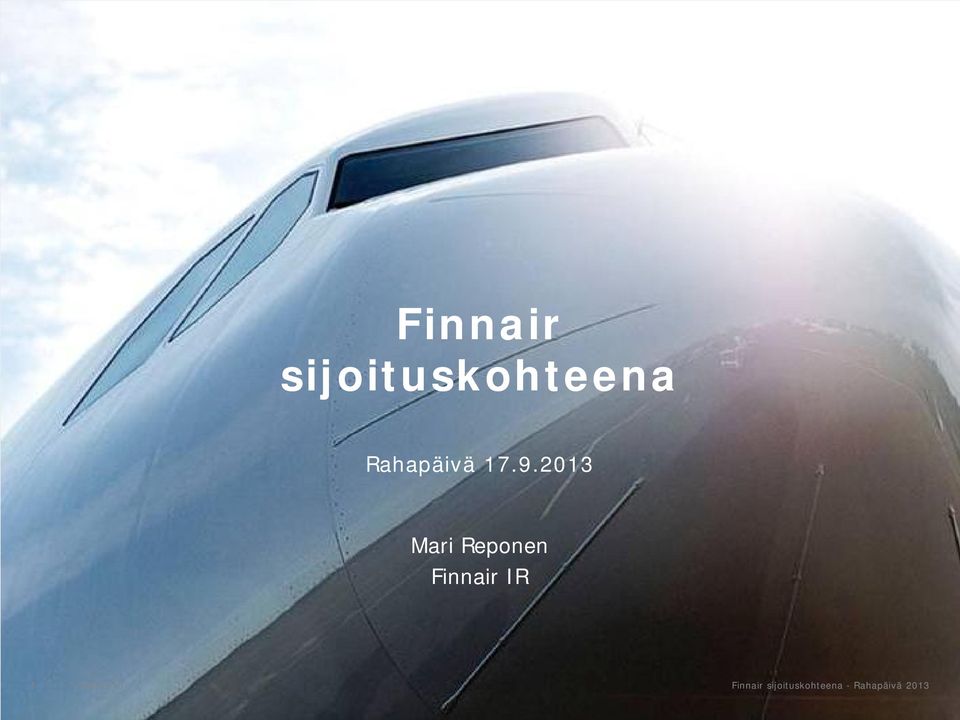 2013 Mari Reponen Finnair IR 1