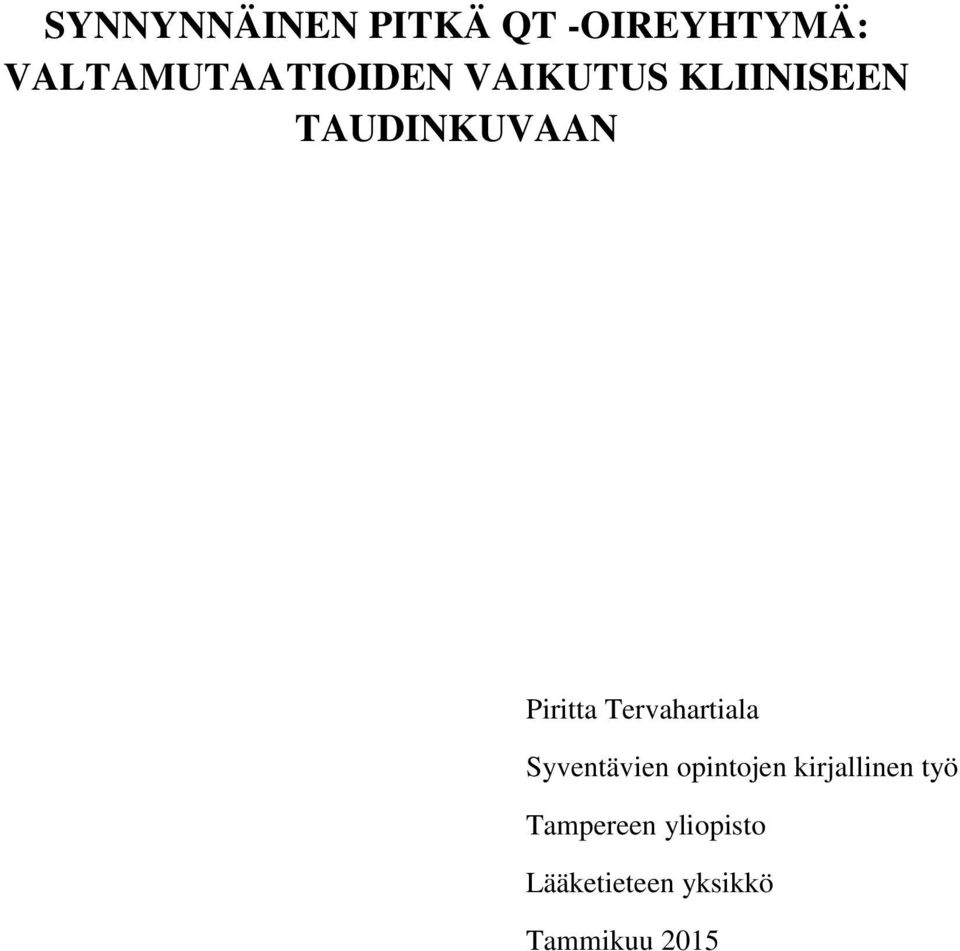 Piritta Tervahartiala Syventävien opintojen