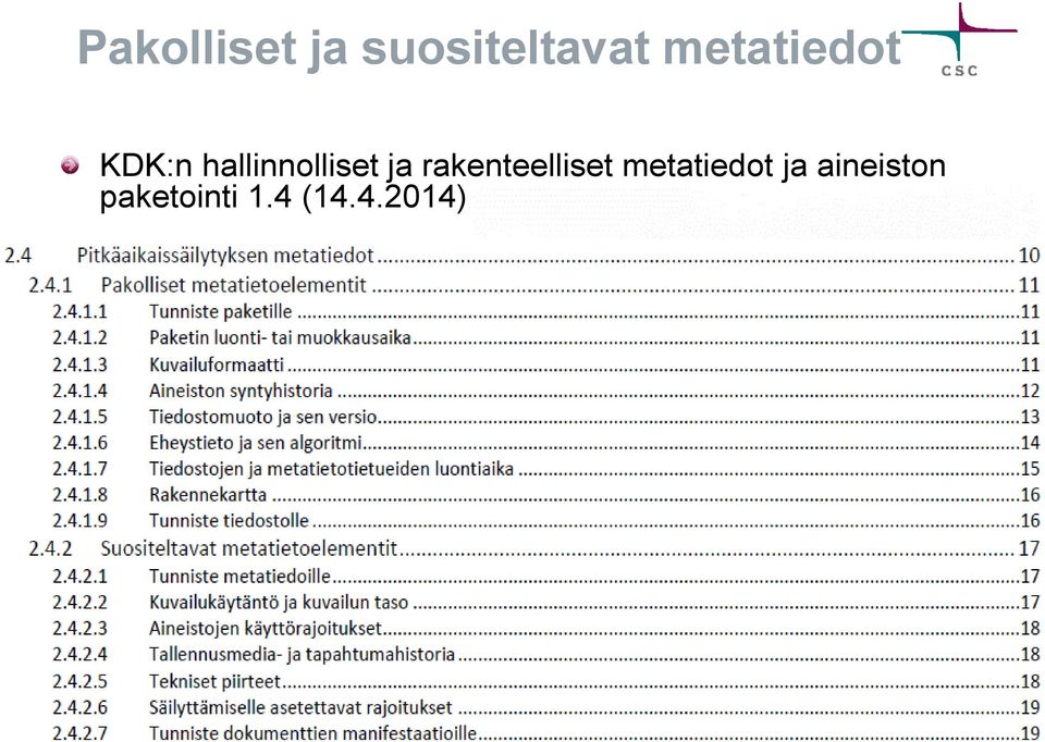 ja rakenteelliset metatiedot ja