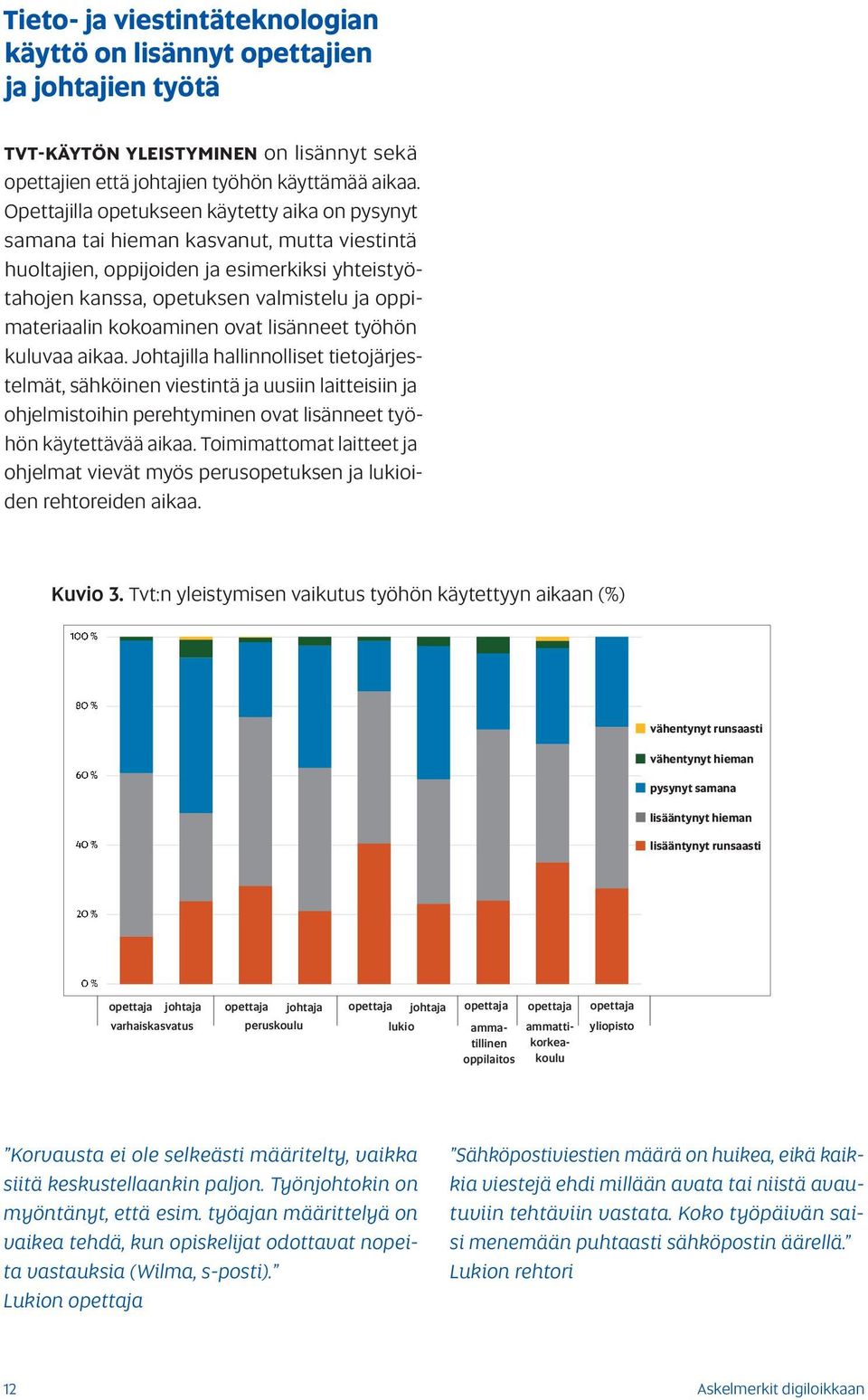 kokoaminen ovat lisänneet työhön kuluvaa aikaa.