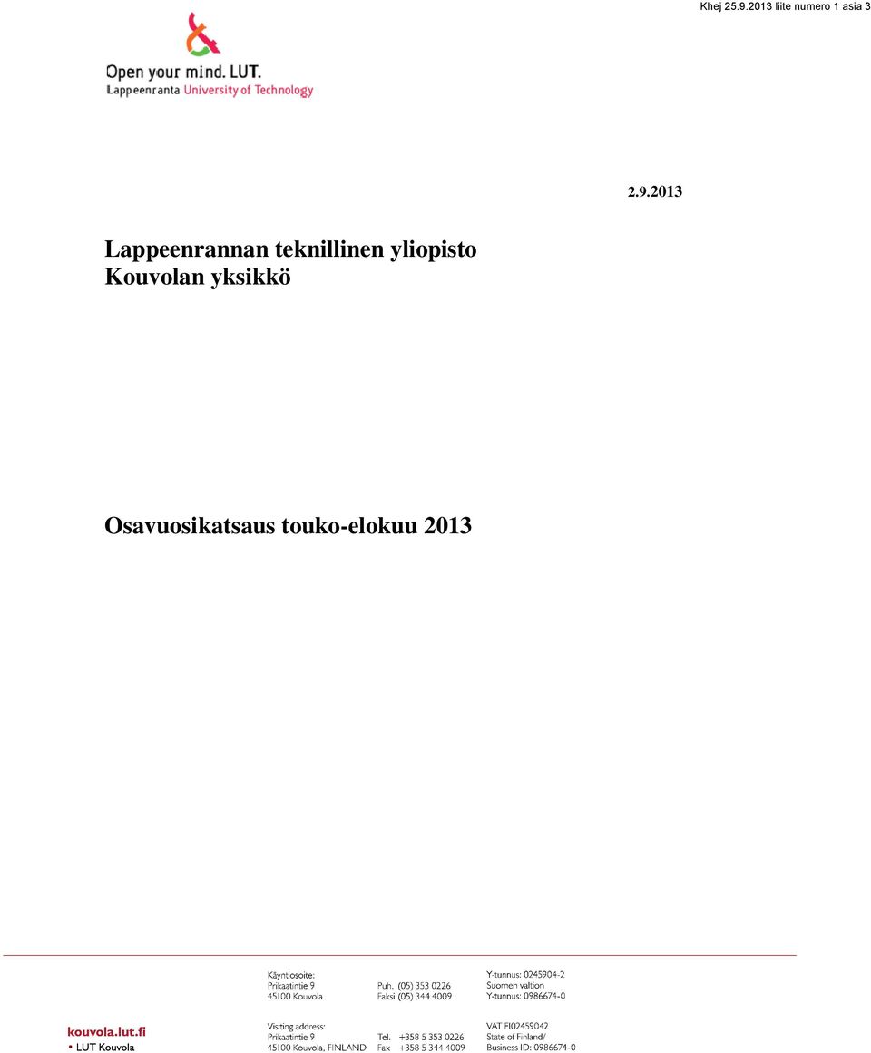 Kouvolan yksikkö