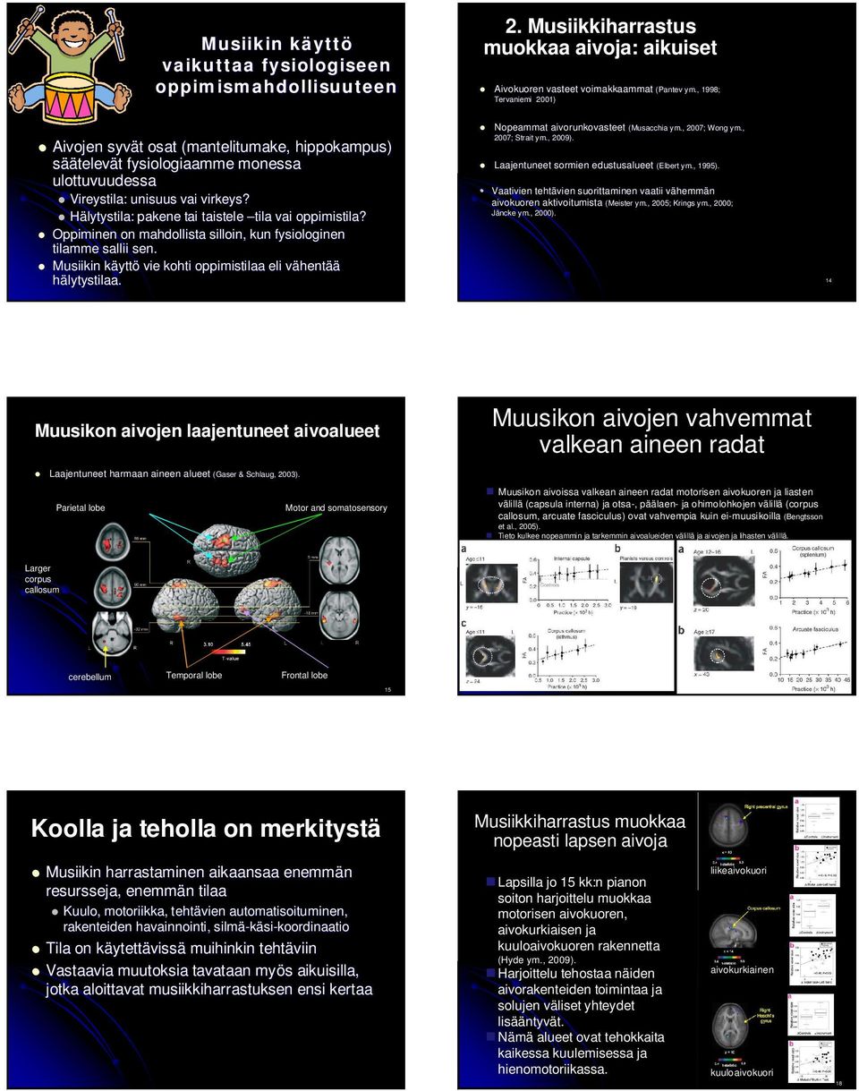 Aivojen syvät t osat (mantelitumake, hippokampus) säätelevät t fysiologiaamme monessa Laajentuneet sormien edustusalueet (Elbert ym., 1995).