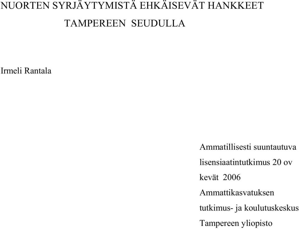 lisensiaatintutkimus 20 ov kevät 2006