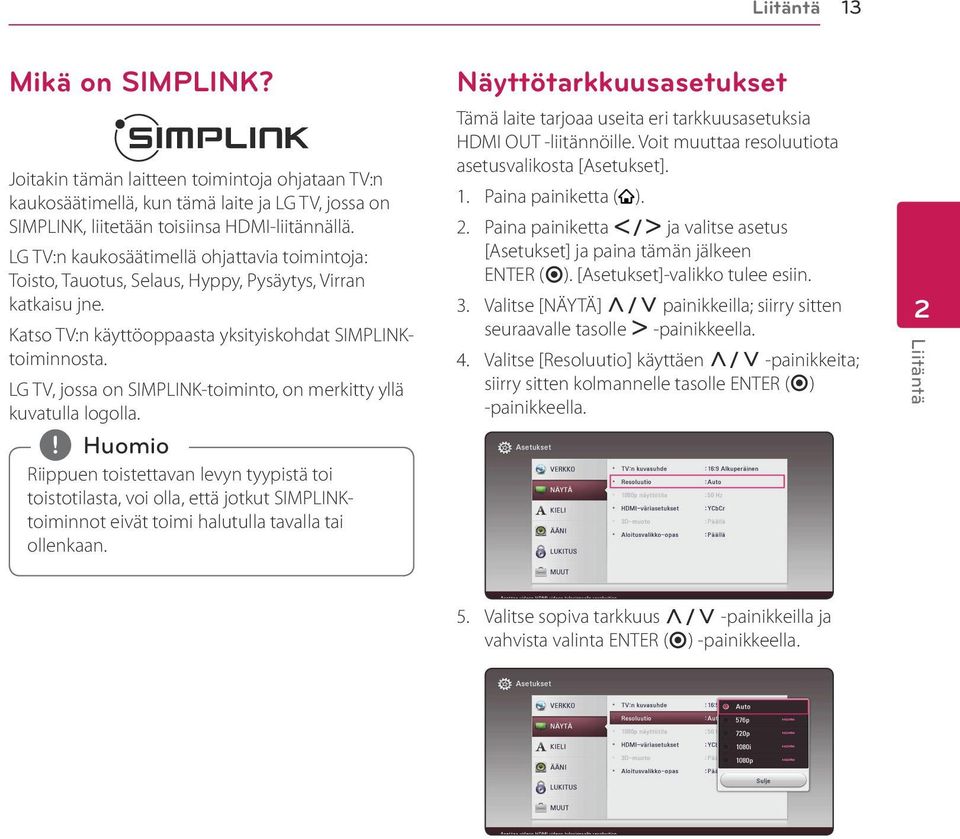 LG TV, jossa on SIMPLINK-toiminto, on merkitty yllä kuvatulla logolla.