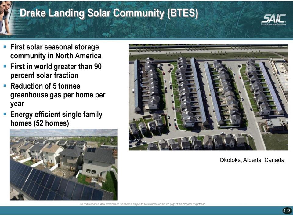 Energy efficient single family homes (52 homes) Okotoks, Alberta, Canada Use or disclosure of data