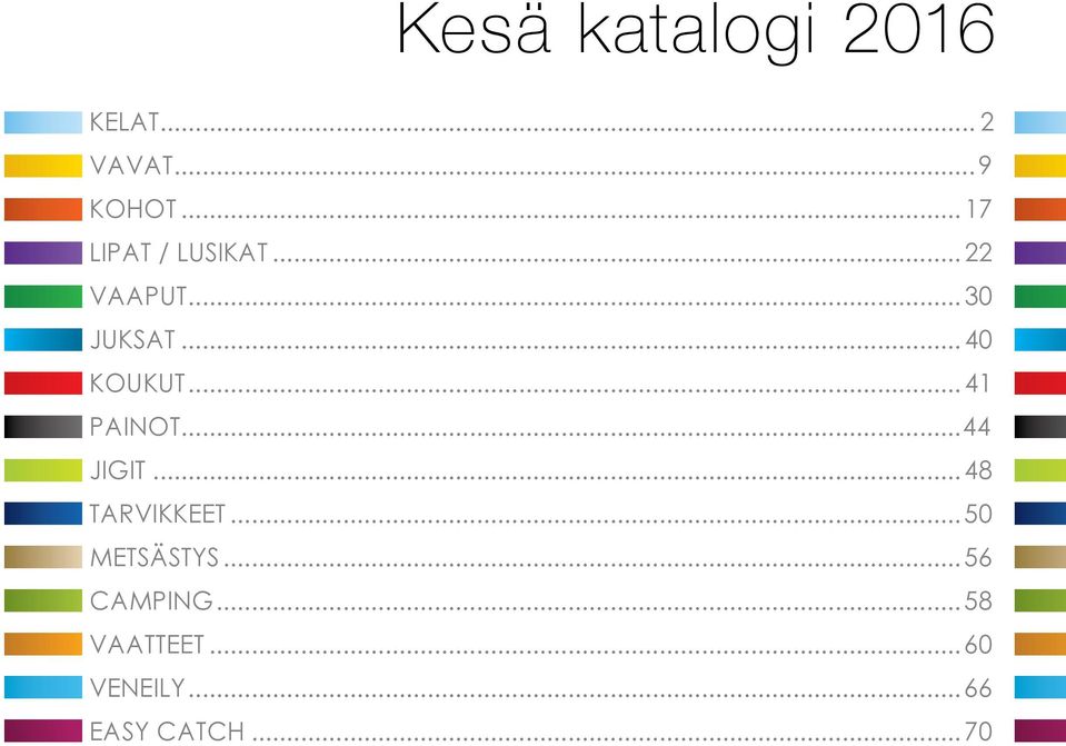 ..41 painot...44 jigit...48 tarvikkeet...50 metsästys.
