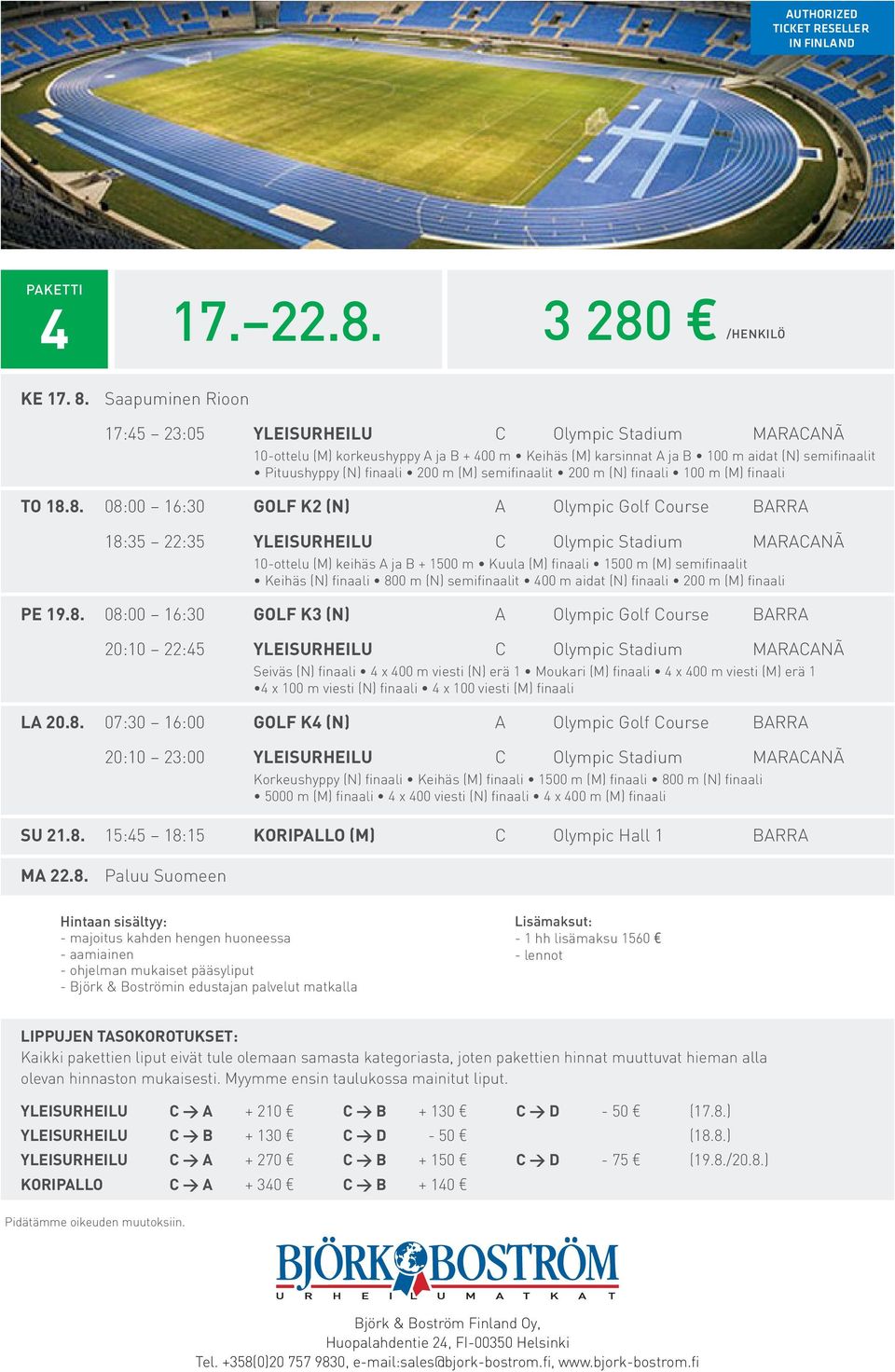 (M) semifinaalit 200 m (N) finaali 100 m (M) finaali TO 18.