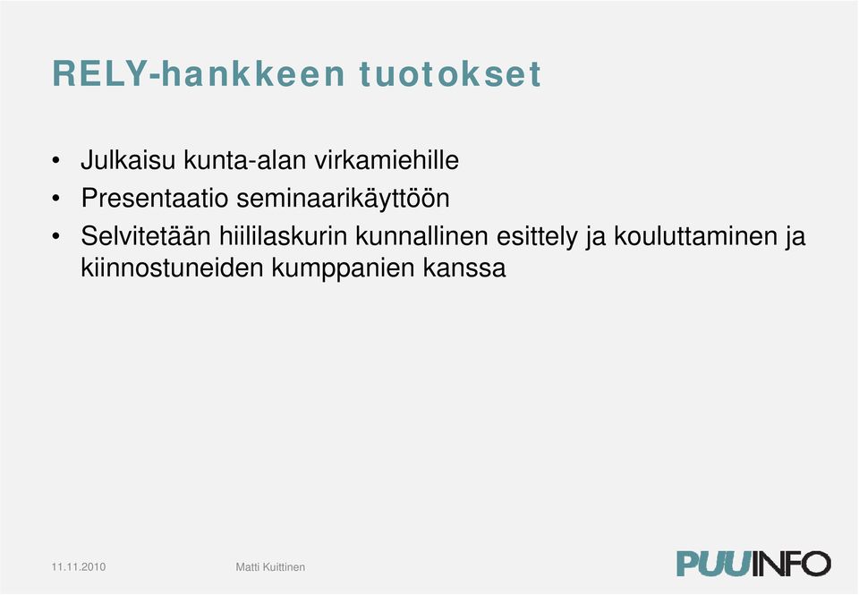 Selvitetään hiililaskurin kunnallinen esittely