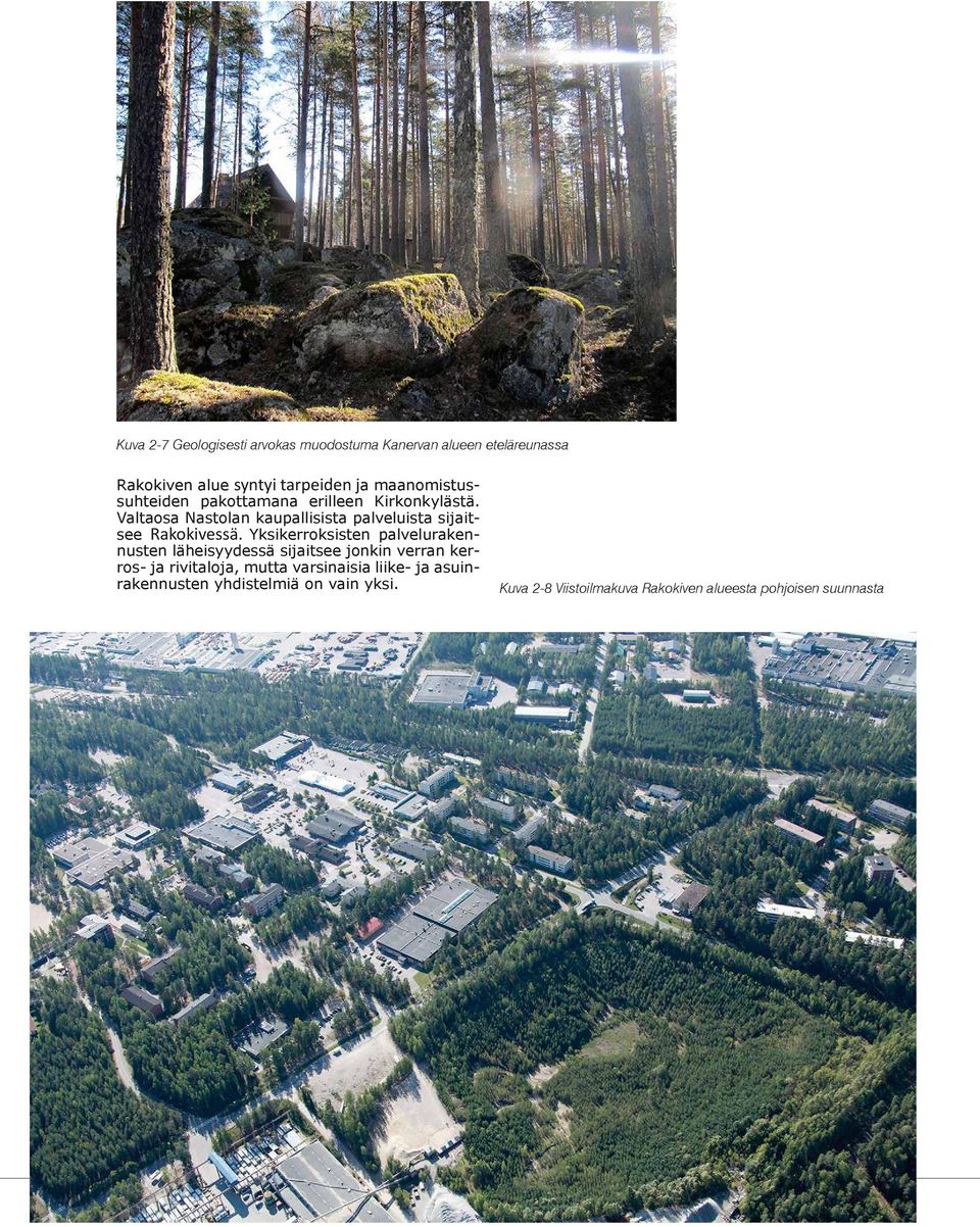 Valtaosa Nastolan kaupallisista palveluista sijaitsee Rakokivessä.