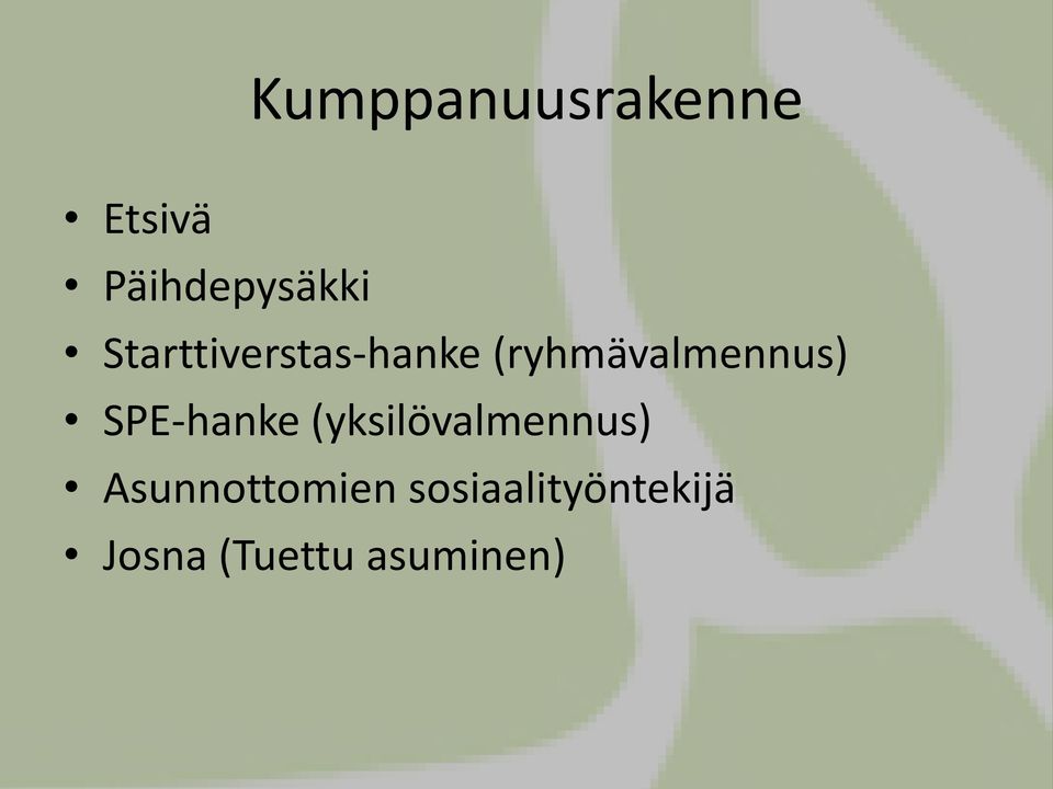 SPE-hanke (yksilövalmennus)