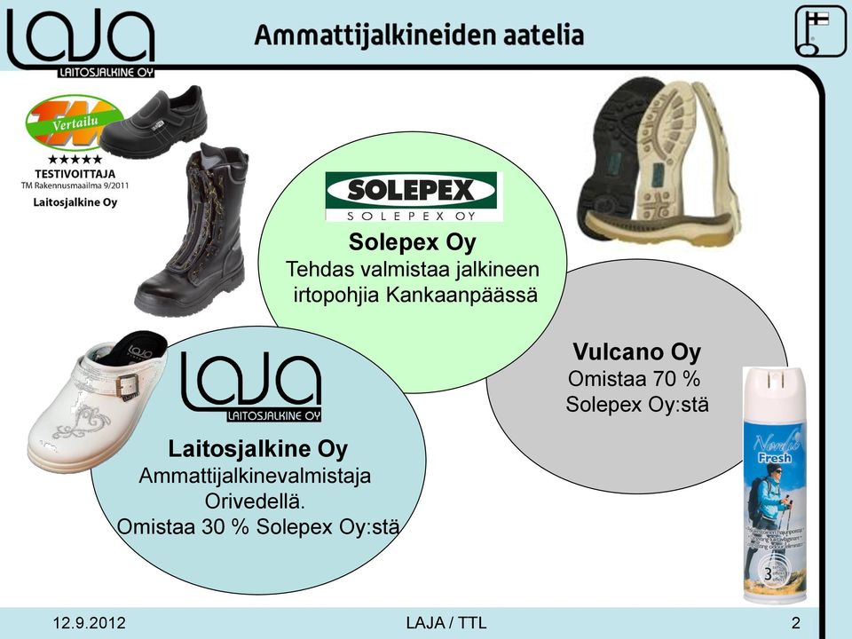 Oy:stä Laitosjalkine Oy Ammattijalkinevalmistaja