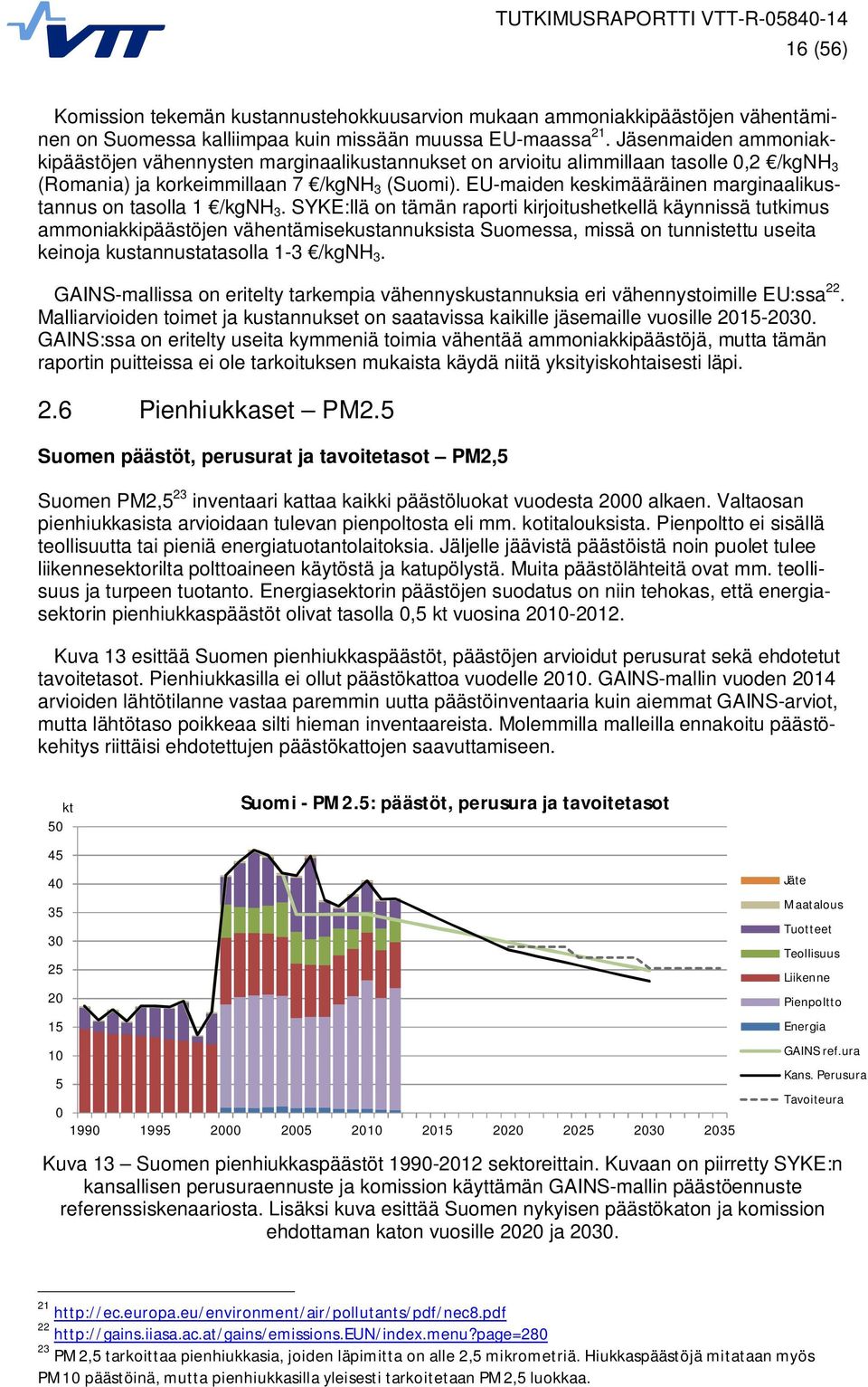 EU-maiden keskimääräinen marginaalikustannus on tasolla 1 /kgnh 3.