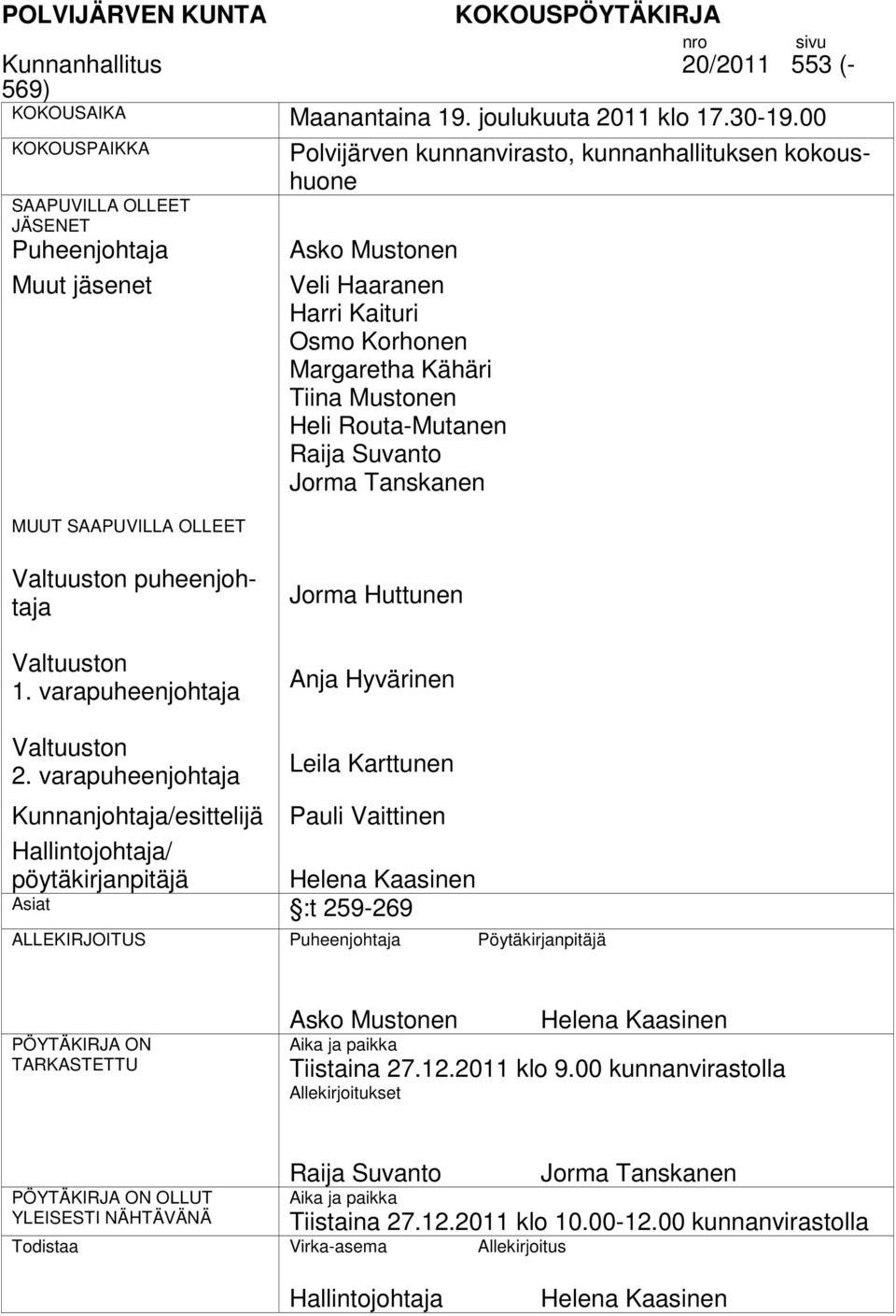 Korhonen Margaretha Kähäri Tiina Mustonen Heli Routa-Mutanen Raija Suvanto Jorma Tanskanen n puheenjohtaja n 1. varapuheenjohtaja Jorma Huttunen Anja Hyvärinen n 2.