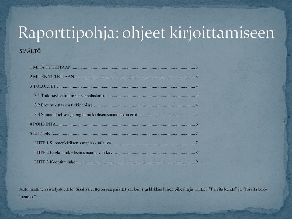 .. 7 LIITE 1 Suomenkielisen sananlaskun kuva... 7 LIITE 2 Englanninkielisen sananlaskun kuva... 8 LIITE 3 Koontitaulukot.