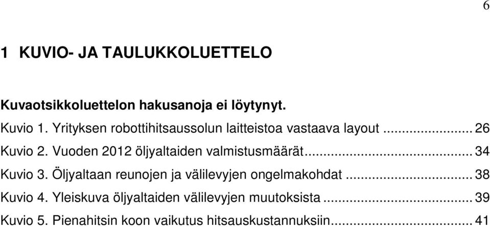 Vuoden 2012 öljyaltaiden valmistusmäärät... 34 Kuvio 3.