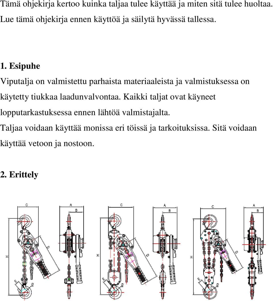 Esipuhe Viputalja on valmistettu parhaista materiaaleista ja valmistuksessa on käytetty tiukkaa