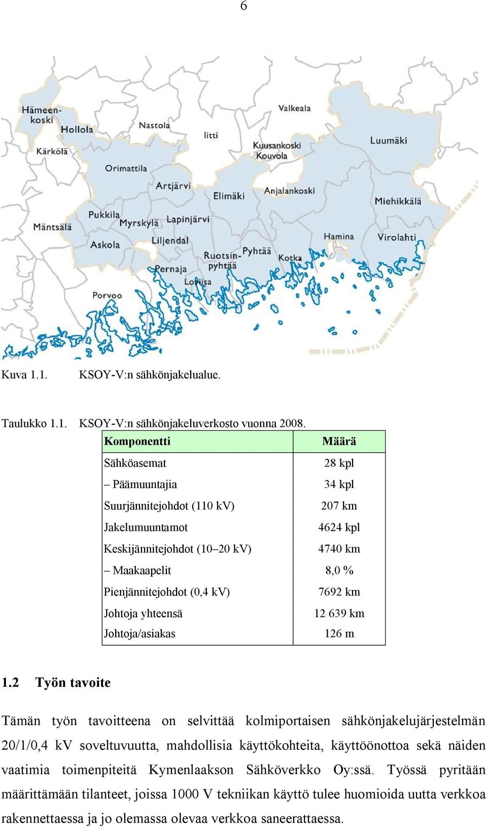 Pienjännitejohdot (0,4 kv) Johtoja yhteensä Johtoja/asiakas 769 km 1 639 km 16 m 1.