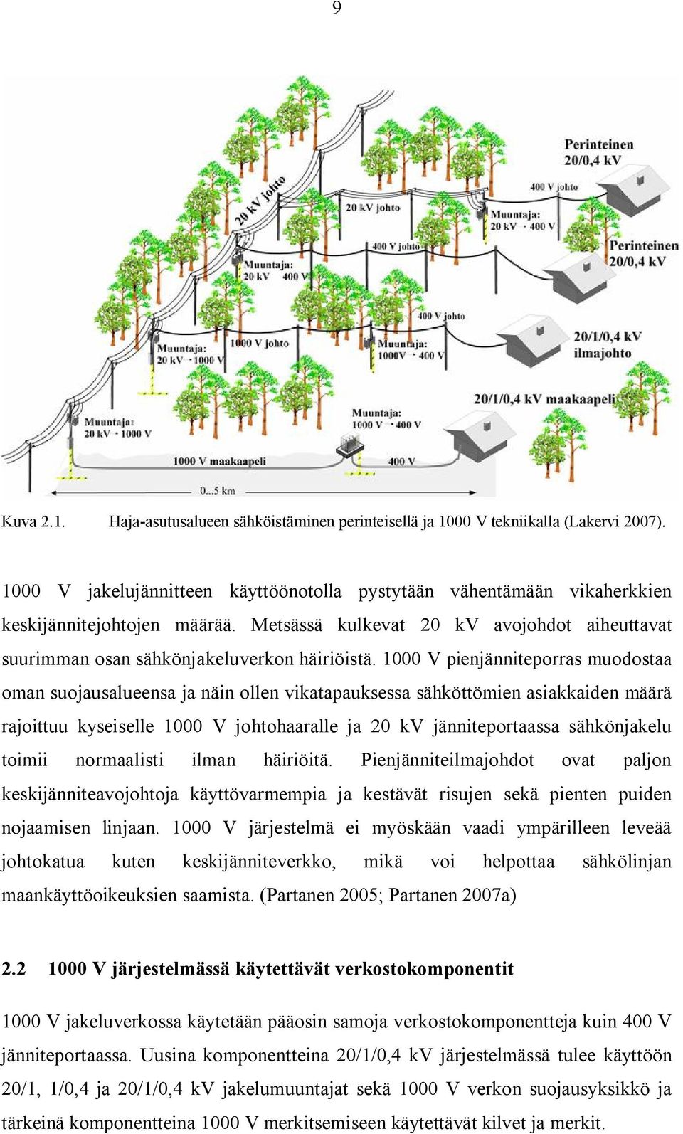 1000 V pienjänniteporras muodostaa oman suojausalueensa ja näin ollen vikatapauksessa sähköttömien asiakkaiden määrä rajoittuu kyseiselle 1000 V johtohaaralle ja 0 kv jänniteportaassa sähkönjakelu