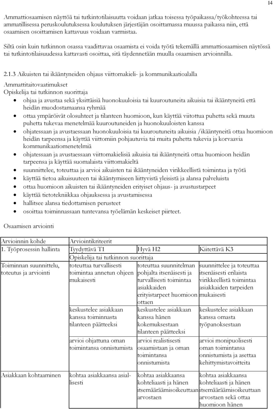 Siltä osin kuin tutkinnon osassa vaadittavaa osaamista ei voida työtä tekemällä ammattiosaamisen näytössä tai tutkintotilaisuudessa kattavasti osoittaa, sitä täydennetään muulla osaamisen