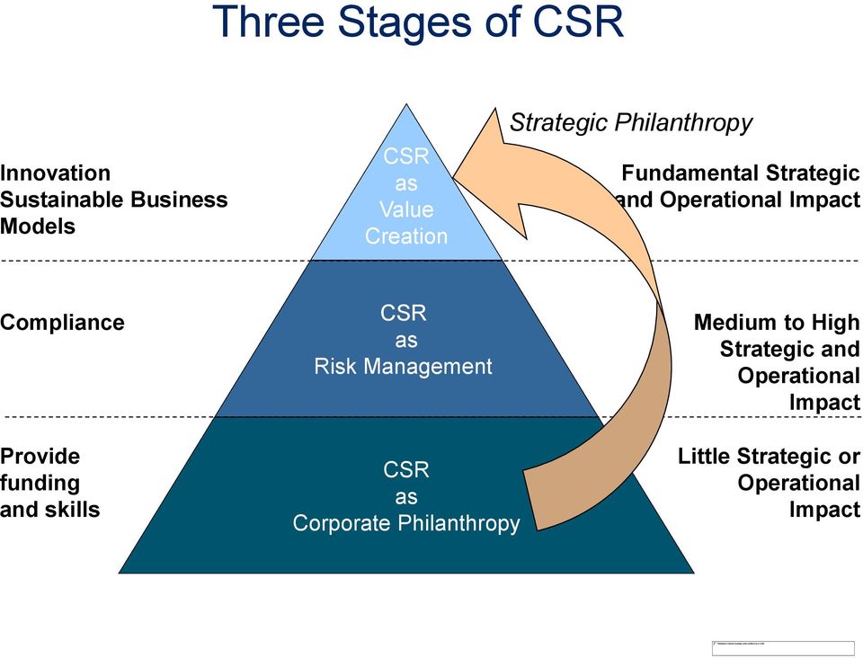 CSR as Risk Management Medium to High Strategic and Operational Impact Provide