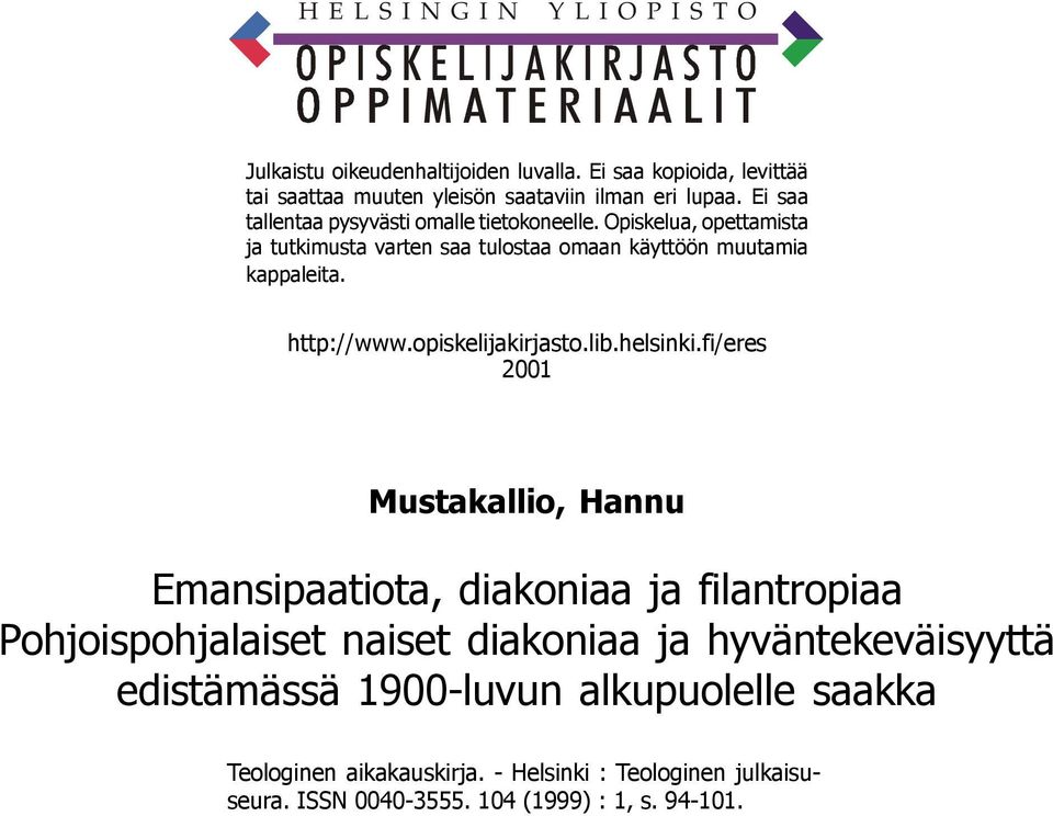http://www.opiskelijakirjasto.lib.helsinki.