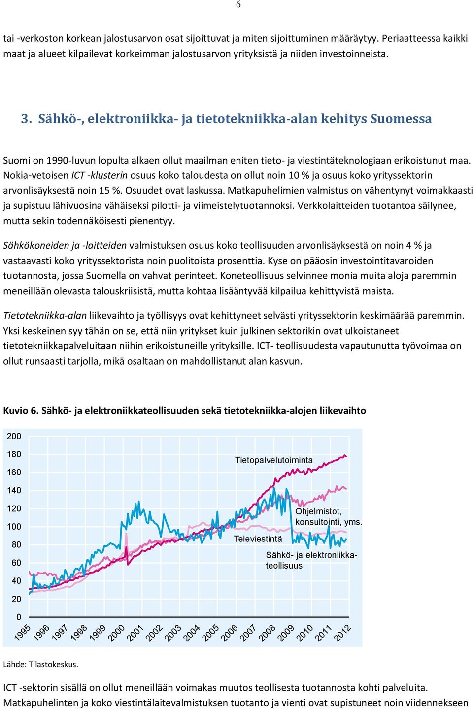 Sähkö-, elektroniikka- ja tietotekniikka-alan kehitys Suomessa Suomi on 1990-luvun lopulta alkaen ollut maailman eniten tieto- ja viestintäteknologiaan erikoistunut maa.