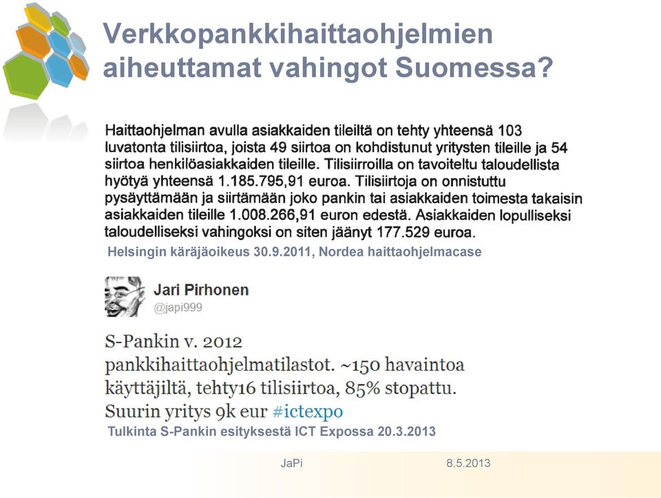 9.2011, Nordea haittaohjelmacase Tulkinta