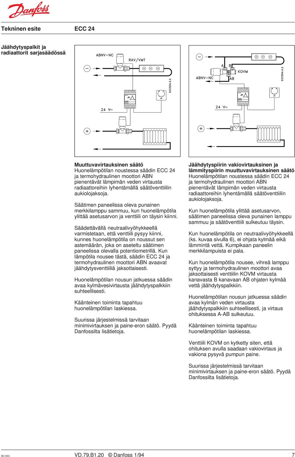 Säädettävällä neutraalivyöhykkeellä varmistetaan, että venttiili pysyy kiinni, kunnes huonelämpötila on noussut sen astemäärän, joka on aseteltu säätimen paneelissa olevalla potentiometrillä.