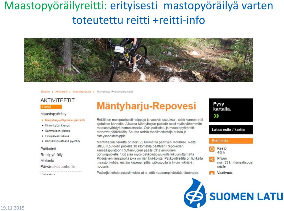 mastopyöräilyä varten