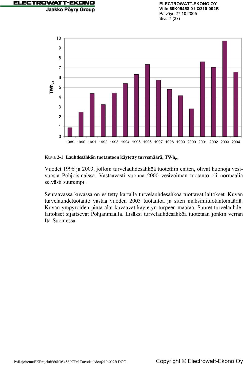 Vastaavasti vuonna 2000 vesivoiman tuotanto oli normaalia selvästi suurempi. Seuraavassa kuvassa on esitetty kartalla turvelauhdesähköä tuottavat laitokset.