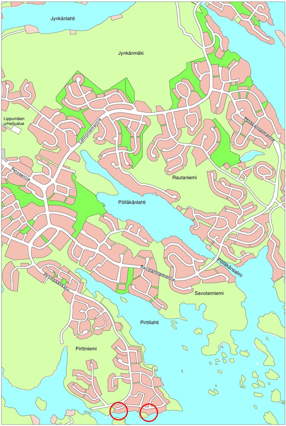 Rautaniemi Pölläkänlahti Pölläkänsalmi